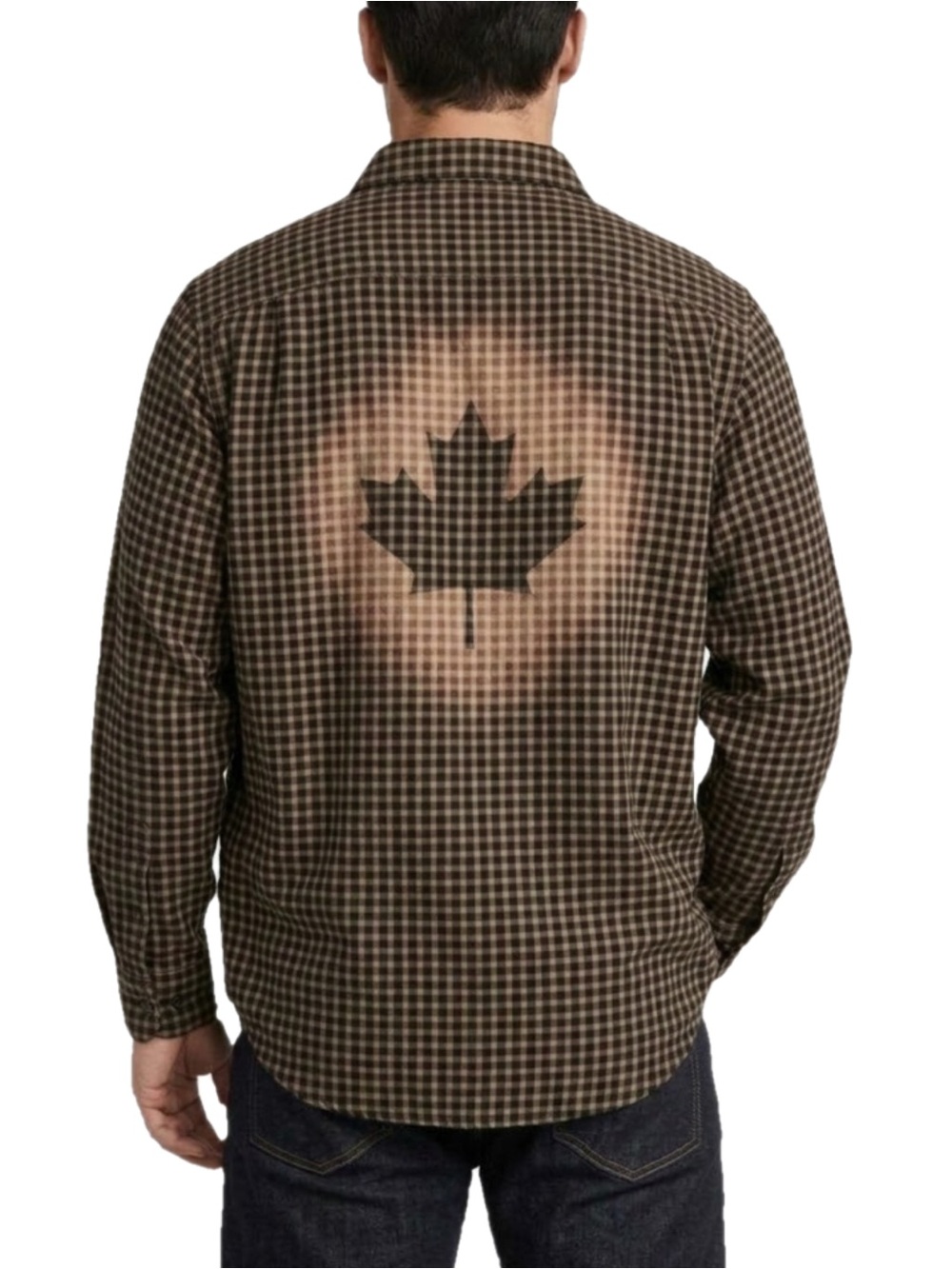 Upcycled “I AM CANADIAN” Canada maple leaf shirt.